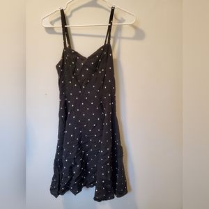 Black polka dot dress